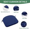 IQNJERYV Outdoor Chair Cushions 2020 1919 1818 Set of 2/4 Waterproof Patio Chair Pads Round Corner Outdoor Seat Cushion with Ties for Garden Yard Lawn Furniture(Dark Blue,43x43x5cm 1pc) view 4