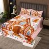 jejeloiu Gingerbread Man Bedspread Quilts Pink Christmas Coverlet Set Twin Size for Kids Boys Girls Snowflake Quilted Coverlet for All Season with 1 Pillowcase view 1