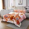 jejeloiu Gingerbread Man Bedspread Quilts Pink Christmas Coverlet Set Twin Size for Kids Boys Girls Snowflake Quilted Coverlet for All Season with 1 Pillowcase view 4