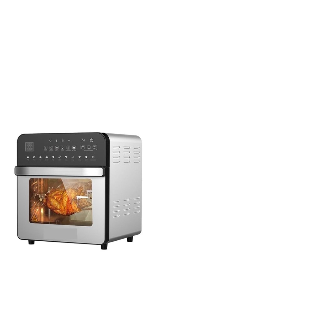 3FLQOOPP Food ls and Family Helpers Smart Air Fryer Oil Free Electric Fryer Double Heating Air Fryer Toaster Roaster Stainless Steel Oven 15L 1700W Smart Assistant Enjoy Life, AU (Stainless Steel UK)