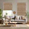 Doing-X No Drill Bamboo Roman Shades, No Tools Roman Blinds for Indoor Windows, Room Darkening Natural Cordless, UV Protection Easy Install Bedroom Living Room, Cinnamon Twill,42" W x 48" H view 2