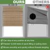 Doing-X No Drill Bamboo Roman Shades, No Tools Roman Blinds for Indoor Windows, Room Darkening Natural Cordless, UV Protection Easy Install Bedroom Living Room, Cinnamon Twill,42" W x 48" H view 4