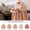 18 Pcs Pink Woven Family Towels Set-6 Bath Sheets,6 Hand Towels,6 Washcloths Soft Polyester Towels Absorbent Shower Towel Quick Dry Beach Chair Towel Lint Less Towels Set for Bathroom Spa Gym Hotel view 4