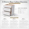 HCIOAN Shaker Style 3-Drawer Base Cabinet with Soft-Close Glides - Solid Wood Frame, RTA Kitchen Bathroom or Office Featuring Cabinet (Shaker Origami White, 36" W x 24" D x 34.5" H) view 2