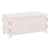 MAKLAINE Cedar Lined Storage Chest, 38 Inch White Distressed Wood Finish, Rope Detail, Versatile Blanket Chest for Seating, Table or Storage, Traditional Style for Bedroom or Living Room Use view 1