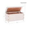MAKLAINE Cedar Lined Storage Chest, 38 Inch White Distressed Wood Finish, Rope Detail, Versatile Blanket Chest for Seating, Table or Storage, Traditional Style for Bedroom or Living Room Use view 2
