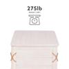 MAKLAINE Cedar Lined Storage Chest, 38 Inch White Distressed Wood Finish, Rope Detail, Versatile Blanket Chest for Seating, Table or Storage, Traditional Style for Bedroom or Living Room Use view 3