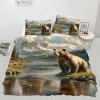 RUHEYIA Bears Bedding Sets Twin Wildlife Duvet Cover Natural Snow Mountains Kids Duvet Cover Bedding Set for Kids Teens Adults view 1