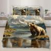 RUHEYIA Bears Bedding Sets Twin Wildlife Duvet Cover Natural Snow Mountains Kids Duvet Cover Bedding Set for Kids Teens Adults view 2
