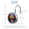 Colorful Butterfly (2) Rolling Shower Curtain Hooks,Clear Crystal Glass Art Decorative Stainless Bath Bathroom Set 12 Pcs view 3