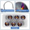 Colorful Butterfly (2) Rolling Shower Curtain Hooks,Clear Crystal Glass Art Decorative Stainless Bath Bathroom Set 12 Pcs view 4