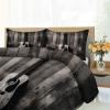 RUHEYIA Acoustic Guitar Bedding Sets California King Distressed Wood Grain Comforter Cover Vintage Style 3D Bedding Set Cover with Zipper Quilt Cover 2 Pillowcases view 4