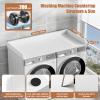 BYMTR Washer Dryer Countertop, 27.5" D x 54" W Washer and Dryer Topper Covers with Edge Rails, Wood Laundry Room Countertop Shelves for Laundry Room Organization and Storage (White) view 3