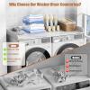 BYMTR Washer Dryer Countertop, 27.5" D x 54" W Washer and Dryer Topper Covers with Edge Rails, Wood Laundry Room Countertop Shelves for Laundry Room Organization and Storage (White) view 4