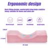 Mobaigift Comfortable Eyelash Extension Pillow Memory Foam Neck Pillow,Beauty Salon Eyelash Pillows with Velvet Cover Curved Lash Pillow with Neck SupportPink view 2