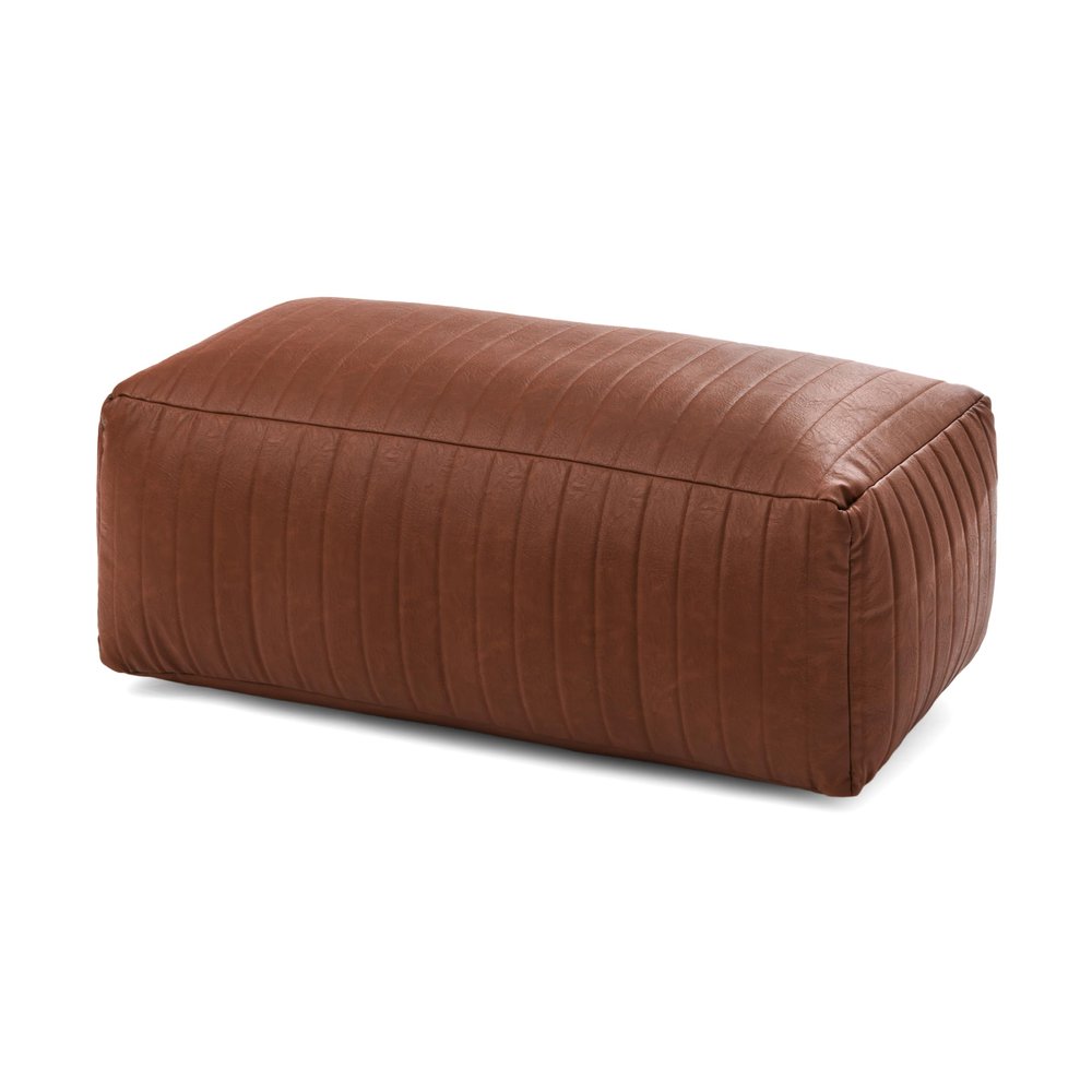 Anji Mountain 100% Handmade & Handcrafted Comfortable Home Dcor Bench Pouf Ottoman Footrest for Living Room, Bedroom, Nursery, Kidsroom, Patio Furniture - (42" x 22" x 17" - Cognac)