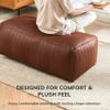 Anji Mountain 100% Handmade & Handcrafted Comfortable Home Dcor Bench Pouf Ottoman Footrest for Living Room, Bedroom, Nursery, Kidsroom, Patio Furniture - (42" x 22" x 17" - Cognac) view 4