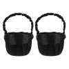 Cabilock 2pcs Wedding Flower Girl Baskets Black Bridal Flower Storage Basket With Rhinestone Decor For Engagement Ceremony Party Decor view 1