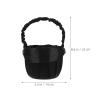 Cabilock 2pcs Wedding Flower Girl Baskets Black Bridal Flower Storage Basket With Rhinestone Decor For Engagement Ceremony Party Decor view 2