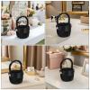 Cabilock 2pcs Wedding Flower Girl Baskets Black Bridal Flower Storage Basket With Rhinestone Decor For Engagement Ceremony Party Decor view 3
