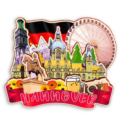 Autucson Decorative Magnet for Hannover Germany Travel Souvenir Unique Wooden Fridge Magnet Collection to Record Beautiful Memorie 670