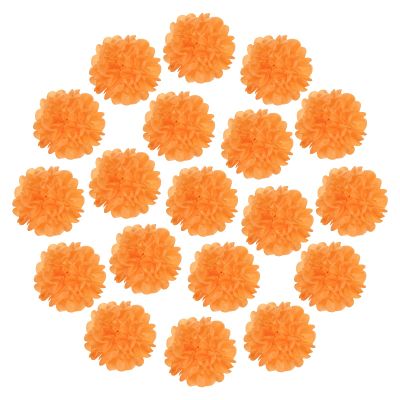 MECCANIXITY 20Pcs Tissue Paper Pom Poms, 4 Inch Colorful Large Paper Flowers Wall Decorations for Fiesta Party Birthday Wedding Orange