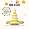 LHBALXQHTY Lemon Zest Yellow Stripes Pattern Print Halloween Hat Durable And Comfortable Oxford Cloth Witch Hat view 3