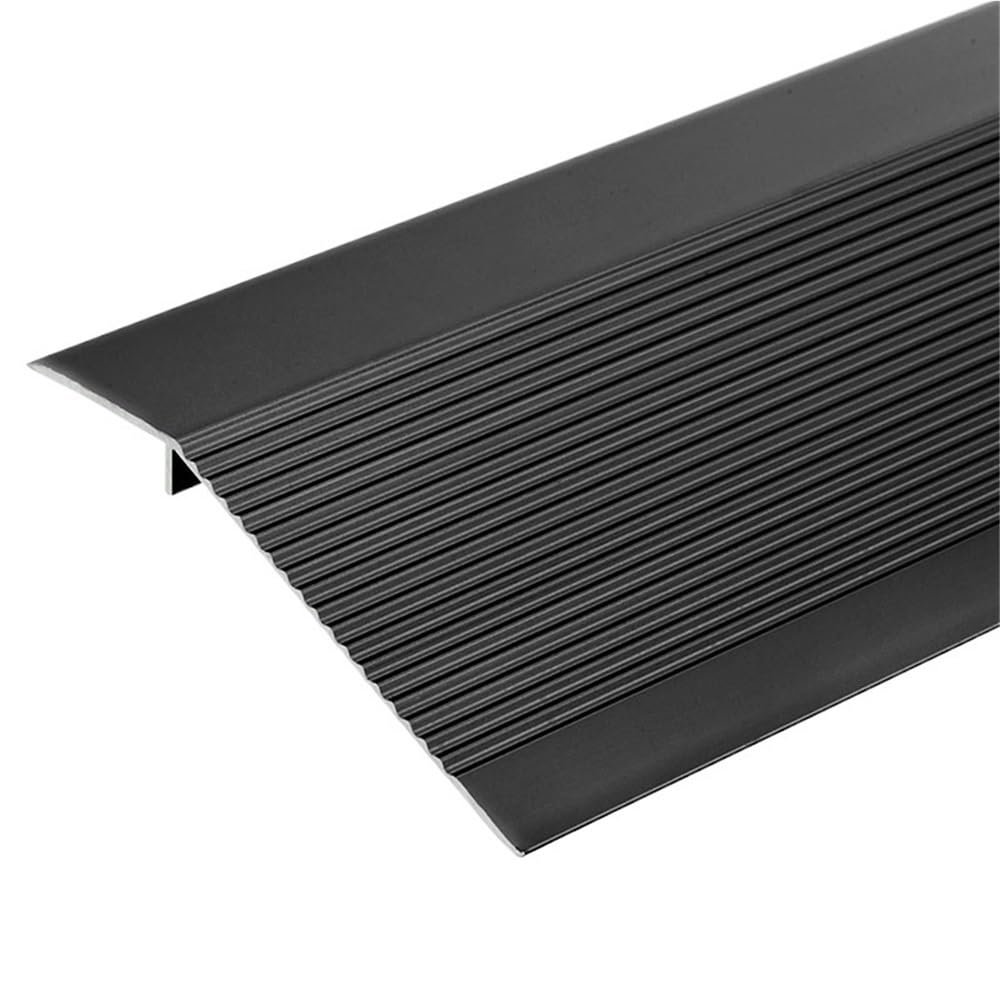 WOHATOO Tile Transition Strip Carpet Edging Trim, Aluminum Door Floor Transition Strip for Laminate Doorway Edge(Black)