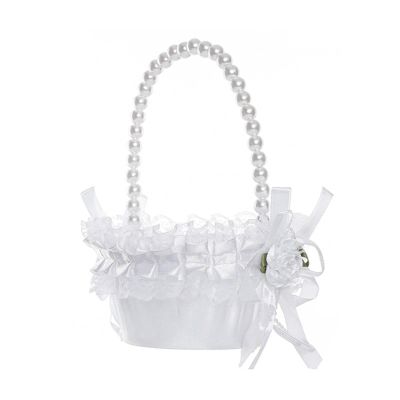 Flower Girl Basket Wedding Baskets Hand Held Ceremony Decoration(18x12x6cm)