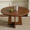 47 Round Dining Room Table, Brown Kitchen Table for 4, Wooden|Farmhouse|Circle|1.18 Table Top|300lb Weight Capacity|Easy Assembly| (Walnut Brown) view 1