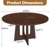 47 Round Dining Room Table, Brown Kitchen Table for 4, Wooden|Farmhouse|Circle|1.18 Table Top|300lb Weight Capacity|Easy Assembly| (Walnut Brown) view 2