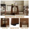 47 Round Dining Room Table, Brown Kitchen Table for 4, Wooden|Farmhouse|Circle|1.18 Table Top|300lb Weight Capacity|Easy Assembly| (Walnut Brown) view 4