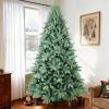 6 Ft Blue Spruce Artificial Christmas Tree, Hinged Unlit Xmas Trees with 1390 PE&PVC Mixed Branch Tips, Home Holiday School Decor with Foldable Base Easy Setup view 1