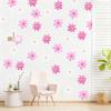 6 Sheets Pink Daisy Wall Decal, Flower Wall Sticker Flower Wall Decor Vinyl Peel and Stick Floral Decals Cute Daisy Wallpaper for Nursery, Girls Bedroom Decor, Classroom (Pink, White) view 1
