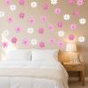 6 Sheets Pink Daisy Wall Decal, Flower Wall Sticker Flower Wall Decor Vinyl Peel and Stick Floral Decals Cute Daisy Wallpaper for Nursery, Girls Bedroom Decor, Classroom (Pink, White) view 3