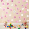 6 Sheets Pink Daisy Wall Decal, Flower Wall Sticker Flower Wall Decor Vinyl Peel and Stick Floral Decals Cute Daisy Wallpaper for Nursery, Girls Bedroom Decor, Classroom (Pink, White) view 4