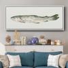 Renditions Gallery Floater Framed For Office Depiction of Fresh Fish Canvas Home Decor for Lounge Drawing Room Balcony - 12"x30" White Frame LT615 view 4