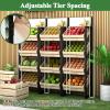 3/4 Tier Solid Wood Kitchen Shelf Rack for Fruits & Vegetables, Large Display Stand for Commercial Supermarket Use, Multi-layer Storage Organizer for Potato, Onion(F-4 Tier) view 2