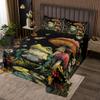 Manfei Cute Frog Bedspread Queen Size,Mushroom Flower Butterfly Coverlet Set 3pcs,Botanical Floral Quilted Coverlet with 2 Pillowcases,Kids Boys Room Decor,Soft Bedding Quilt view 1