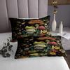Manfei Cute Frog Bedspread Queen Size,Mushroom Flower Butterfly Coverlet Set 3pcs,Botanical Floral Quilted Coverlet with 2 Pillowcases,Kids Boys Room Decor,Soft Bedding Quilt view 3