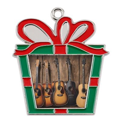 ZERAOKE Christmas Ornaments Set, Non-Fade Festive Tree Hangers, Fireplace Mantel & Party Decorations with Hanging Rope, Elegant Holiday Home Decor Gift, Guitar Bass Music Alloy Christmas Pendant