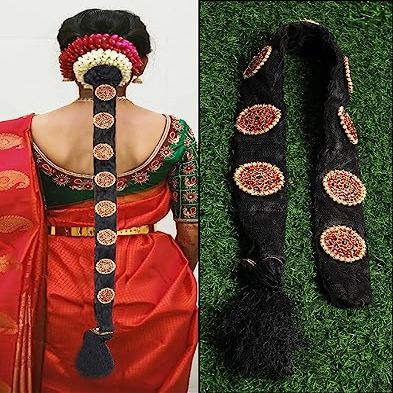 Trapat Pula Poola Jada Billalu Hair Choti Ornaments - Handcrafted Bharatanatyam and Kuchipudi Dance Jewelry for Women