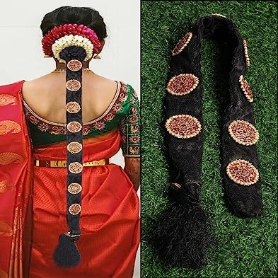 Trapat Pula Poola Jada Billalu Hair Choti Ornaments - Handcrafted Bharatanatyam and Kuchipudi Dance Jewelry for Women
