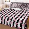 Summer Quilts Twin XL Size, Lightweight Quilted Coverlet Cute Pink Bow Comforter Set for Bed, All Season Bedspreads Black White Striped Preppy Aesthetic Quilt Bedding with 2 Pillowcases 68x98 Inch view 2