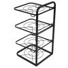 4 Tier Pots Organizer, Height Kitchen Pan Rack, Space Saving Under Sink Cabinet Storage, Modern Iron Pot Pan elf for Countertop with 5 Accessories, Easy Install for Neat Kitchen view 3