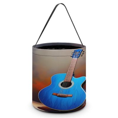 Acoustic Guitar Printing Candy Basket Halloween Trick Or Treat Bags Gift Bucket for Holiday Party Or Daily Supplies