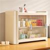 BSNRSNMFA Mug Cup Holder, Wine Glass Storage Rack, Plastic Display Cabinets, Countertop Rack with Transparent Door for Kitchen, Dining Room(White) view 1