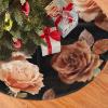 48" Christmas Tree Skirt Soft Plush Christmas Trees Mat Black Peach Rose Tree Skirt Farmhouse Christmas Decor Xmas Trees Skirts Decoration Mat for New Year view 1