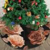 48" Christmas Tree Skirt Soft Plush Christmas Trees Mat Black Peach Rose Tree Skirt Farmhouse Christmas Decor Xmas Trees Skirts Decoration Mat for New Year view 3
