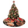 48" Christmas Tree Skirt Soft Plush Christmas Trees Mat Black Peach Rose Tree Skirt Farmhouse Christmas Decor Xmas Trees Skirts Decoration Mat for New Year view 4